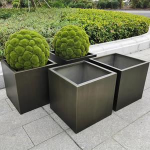 Galvanized Steel <strong>Planter</strong> Box - No Installation Required Metal Rectangular Block Long Box <strong>Planter</strong> Modern Outdoor <strong>Planters</strong> - Product Image 3