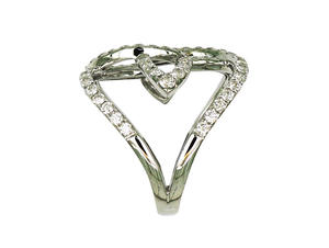 แหวนทองคำขาว 18K ประดับเพชรแบบ Pave ดีไซน์หลายวงแหวนสานเข้าด้วยกัน แหวนดีไซน์โดดเด่นหรูหราสำหรับผู้หญิง - Product Image 2