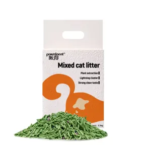 OEM Manufacturers 100% Natural Tofu Mixed Bentonite Cat Litter Odour Lock Strong Dust Free Clumping Cat Litter 25kg