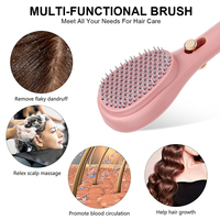 Peigne de massage rétractable personnalisé pour la maison, brosse à cheveux pelucheuse pour le nettoyage du cuir chevelu, outil portable de lissage des cheveux