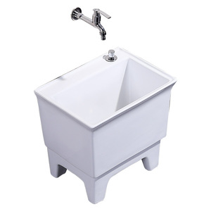 Mini Ceramic Mop <b>Sink</b> Rectangular 12L With Faucet Easy Clean For Bathroom Balcony Outdoor Use - Product Image 2