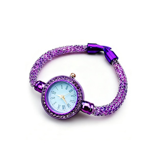 New Creative Beaded Steel Mesh Band Bracelet <b>Watch</b> <b>Diamond</b> Paved Elegant Premium Quartz Wristwatch for Women Luxury <b>Watch</b> - Product Image 4