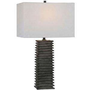 Elevate Modern Industrial Minimalist Metal Table Lamp with Textured Base Eye-Caring Light for Living Room - Product Image 1