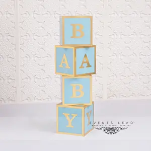 인기있는 블루 PVC 귀여운 SHAI 아기 상자 소품 웨딩 이벤트 장식