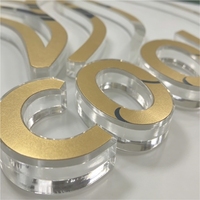 Logo personnalisé en lettres 3D en cristal, non éclairé, étanche IPX6, en acrylique découpé au laser, pour la publicité et la signalisation