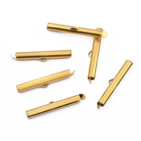 Connecteur de tube coulissant |   Embout en acier inoxydable PVD 18K avec boucle pour la fabrication de bijoux DIY (boucles d'oreilles, bracelets, colliers)