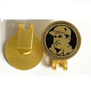 Manufacture mexican chapo pin Custom Logo Golf Cap Clip With Ball Maker