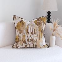 Housses de coussin marron Factory Sofia avec passepoil, combinaison de coussins marron