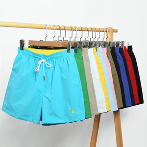 Shorts pour hommes à séchage rapide de cinq pouces pour l'été, vêtements pour hommes avec broderie du logo de la marque en grande taille pour la plage - Product Image 1