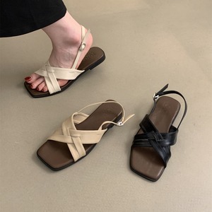 Sandalias Romanas al por Mayor de Fábrica para Mujer, Estilo Hada Retro Francés, Nuevas y Hermosas, Zapatos Planos Suaves para Playa, Ideales para el Verano - Product Image 3