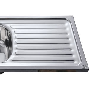 Wastafel Dapur Stainless Steel Profesional Terintegrasi dengan Drainer, Harga Pabrik - Product Image 4