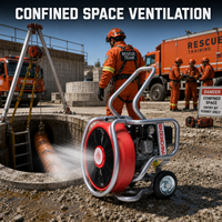 Ventilateur mobile personnalisé en gros, alimenté à l'essence, à fonctionnement stable, pour l'évacuation des fumées sur les sites de lutte contre les incendies