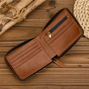 Carteira Casual Minimalista de Luxo por Atacado, Vintage, de Alta Qualidade, em Couro Genuíno para Homens, Porta-Cartões de Crédito e de Visita - Product Image 3