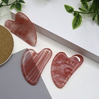Tabla de Gua Sha en Forma de Corazón Rojo Sandía para Masaje de Meridianos Corporales, Universal, de Belleza, con Entrega Directa de Fábrica