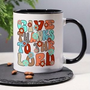Tazza in ceramica Diytree umoristica con un Design floreale "grazie'' per uso domestico in ufficio - Product Image 2