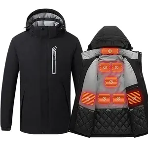Customized High Quality OEM Best Rechargeable 5V USB Heated Outdoor Jacket Carbon Fiber Heating Jacket Men's Coat