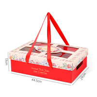 Boîte d'emballage de fruits portable personnalisée avec fenêtre transparente, impression couleur, boîte cadeau pour myrtilles, raisins, cerises, pommes