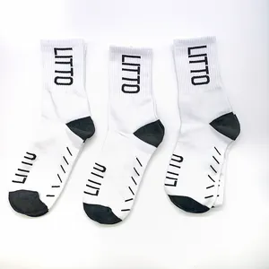 Wholesale socks from manufacturers, customized pure cotton antibacterial and odor resistant women's mid length socks