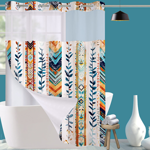 Cortina <span class=keywords><strong>de</strong></span> <span class=keywords><strong>ducha</strong></span> sin gancho para baño <span class=keywords><strong>de</strong></span> poliéster 100% impresa personalizada del fabricante Impresión digital <span class=keywords><strong>de</strong></span> diseño moderno y bonito - Product Image 2