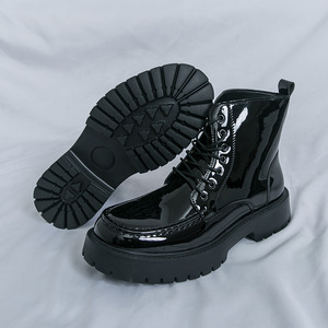 Botas de Cuero Brillante para Hombre 2026, Talla Grande, Estilo Británico, Formales y Casuales, Botas de Tobillo Altas, Zapatos de Moda para Hombre - Product Image 2