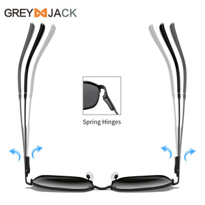 Gafas de Sol Polarizadas para Hombre Greyjack, Montura Metálica Negra, Protección UV400, Antideslumbrantes, para Conducir, Lentes TAC Tipo 3, Bisagras de Resorte - Product Image 1