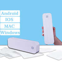 Imprimante thermique portable de reçus et d'étiquettes mini format A4, imprimante sans fil Bluetooth portable avec batterie