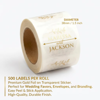 Étiquette d'emballage personnalisée de luxe pour mariage, faite à la main, pour bouteille ou pot, avec dorure à chaud, de haute qualité, autocollante, vente en gros