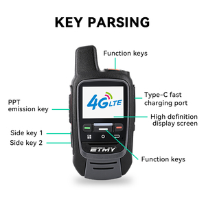 ET-A13 Portable 4G LTE PoC Radio Long Range Walkie Talkie Global Real PTT Platform Sim Card Public Network Radio - Product Image 6