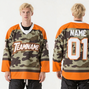 Maillot de hockey camouflage vintage brodé sur mesure, qualité supérieure, style streetwear, pour équipe USA, vente en gros à prix abordable - Product Image 6