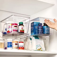 Paquete de 6 Cajas de Almacenamiento Apilables Transparentes de Plástico con Tapa, Grandes, de Grado Alimenticio, PET, para Despensa, Refrigerador, Cocina, Escritorio, Armario