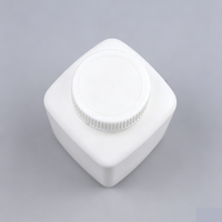 Flacon carré en plastique HDPE de 250 ml, bouchon à visser résistant aux enfants, revêtement UV et impression sérigraphiée, pot d'échantillon médical