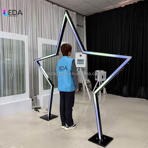LEDA Moderno Túnel de Metal Negro Desmontable en Forma de Estrella LED para Bodas, Tamaño y Color Personalizables, Novedad, Globo de Flores - Product Image 5