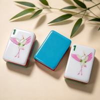 Jeu de Mahjong américain Coastal Ocean, tuiles en acrylique massif, surface lisse, motifs artistiques, jeu de table, divertissement familial