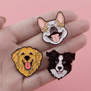 Broches en émail personnalisées mignonnes pour animaux de compagnie, chien de famille, berger allemand, husky, bouledogue <span class=keywords><strong>français</strong></span>, corgi, dessin animé, animal, diplôme, fête des pères, bijoux - Product Image 2