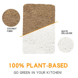 Wholesale <strong>Biodegradable</strong> Coconut Fiber Coir <strong>Sponge</strong> Non Scratch High Absorption Kitchen Cleaning Scrubbing Pad for Dishes - Product Image 2