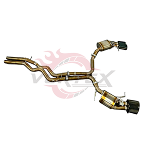Système d'échappement Catback Vortex haute performance, finition bleu brûlé, épaisseur 1,2 mm, alliage de titane, adaptable à Audi RS6 RS7 - Product Image 2