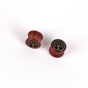 Tunnels d'<span class=keywords><strong>oreille</strong></span> rétro en bois style Arbre de Vie Punk, double évasement, plugs selle, calibre <span class=keywords><strong>8mm</strong></span> - 20mm, piercing Hiphop personnalisé - Product Image 4