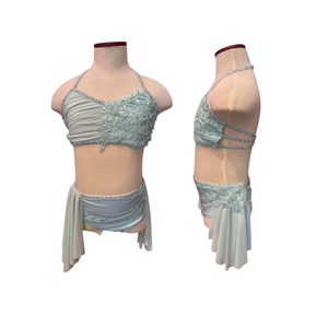 El elegante leotardo de ballet color menta está hecho de nailon y spandex, lo que proporciona una comodidad y elasticidad óptimas para movimientos fluidos de ballet. - Product Image 4