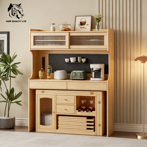 factory wholesale well priced customized small moq eco-friendly dishe cabinet new designed home furniture wood kitchen cabinet - Product Image 2