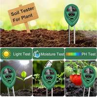 Testeur de fertilité et de nutriments du sol moderne en ABS, testeur compact de compactation du sol, testeur de humidité, de pH et de luminosité du sol, trois fonctions