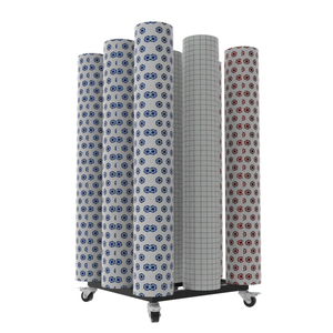 Showroom sàn thảm thảm Mat quà tặng hoa gói giấy dệt vải cuộn Rèm Mẫu Kim Loại hiển thị giá đứng - Product Image 2