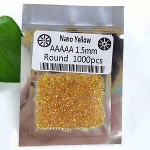 Redleaf de alta calidad de joyería Nanosital piedras preciosas de forma redonda amarillo nano gemas para venta al por mayor