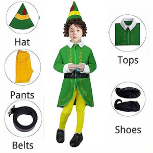 Nuevo Disfraz Navideño Infantil para Fiestas de Disfraces, Traje de Papá Noel Verde y Rosa para Niños y Niñas, Disfraz de Buddy the Elf para Niños - Product Image 3