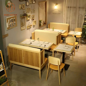 Juego <span class=keywords><strong>de</strong></span> Muebles Modernos <span class=keywords><strong>para</strong></span> Restaurante, Sofá en Forma <span class=keywords><strong>de</strong></span> U <span class=keywords><strong>de</strong></span> Madera, Mesas Rectangulares <span class=keywords><strong>de</strong></span> Madera <span class=keywords><strong>para</strong></span> Cafetería y Sillas <span class=keywords><strong>de</strong></span> Madera a Juego <span class=keywords><strong>para</strong></span> Cafetería - Product Image 4