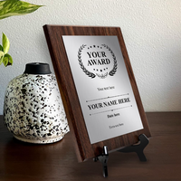Plaque de récompense en bois MDF brun foncé signe trophée vierge Plaques de certificat en bois pour gravure au laser Technique polie