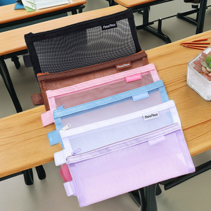 Transparent Nylon Pencil Case for Students, 20.5x9cm Unique Design Stationery <b>Bag</b>, Customized High Beauty Storage Pouch - Product Image 2