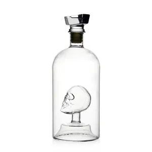 Garrafa de água para bebidas quentes, garrafa de vidro para vodka e tequila, resistente ao calor, de 750 ml, transparente e personalizada em borosilicato