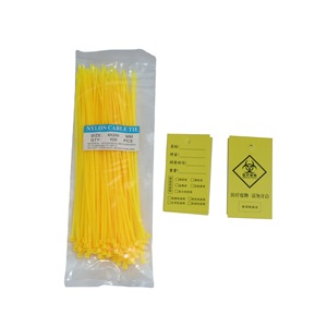 Bridas de nailon Funjee 3x200mm 4x250mm con etiqueta para sellado de residuos médicos y atadura de bolsas de eliminación - Product Image 5