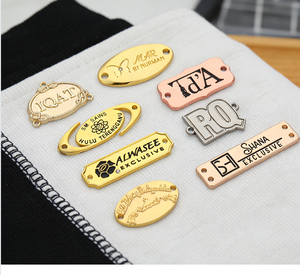 Etiqueta Metálica Personalizable, Ecológica, Cortada con Láser, Redonda, Plateada, con Logotipo en Oro o <span class=keywords><strong>Plata</strong></span> para Bolsas y <span class=keywords><strong>Ropa</strong></span> - Product Image 1