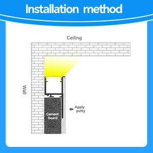 Profilo in Alluminio LED da Incasso a Scomparsa per Cartongesso Canale LED Senza Cornice Italia - Product Image 4